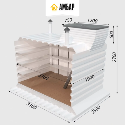 Пластиковый погреб Амбар "Классика" 3.1х2.3