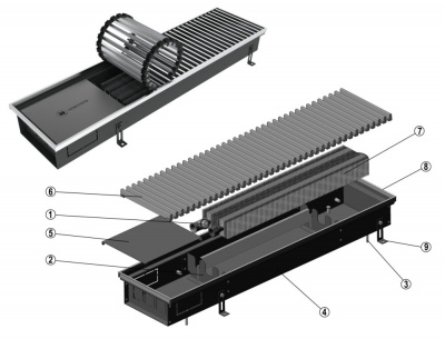 Новатерм Конвектор внутрипольный HT-B-09/30/300 (Решётка серебро)