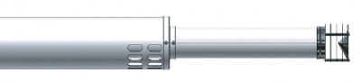 Коаксиальная труба с наконечником диам. 60/100 мм, 1100 мм, выступ дымовой трубы 350 мм (горизонт)