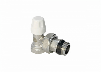 Клапан запорно балансировочный (на обратку), угловой 1/2" (с доп. уплотнением)