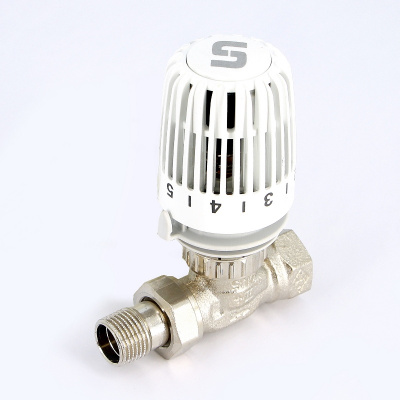 Ограничитель температуры обратного потока теплоносителя UNI-FITT НВ никелированный, с раз. соед.