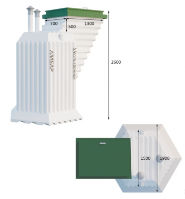 Пластиковый погреб Амбар "Шестигранник" 1,9х1,9