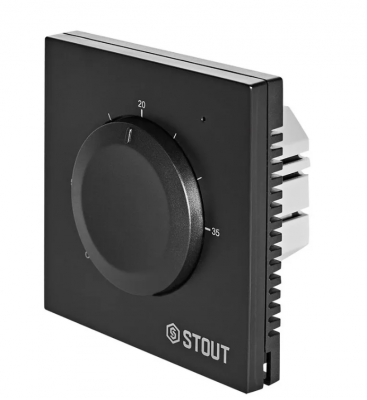 Термостат теплого пола STOUT 16А черный